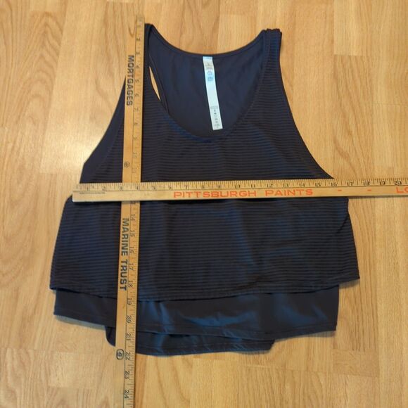 Lululemon Lean In Tank Womens 8 Purple Layered Cropped Active Workout - Picture 2 of 7
